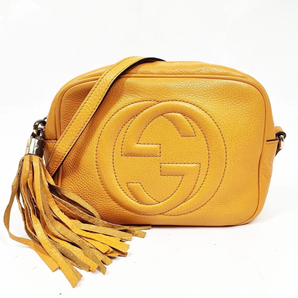 Gucci GG Yellow Leather Crossbody Bag